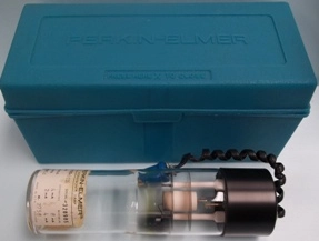 PERKIN ELMER INTENSITRON LAMP, PART NO: 303-6016, NO: 328985, CURRENT OPERATING / MAXIMUM CONTINUOUS