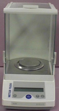 METTLER TOLEDO AL204, ANALYTICAL BALANCE / SCALE, : 1227230058, MAX 210G, E=1MG, D=01MG,