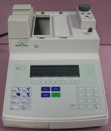 METTLER TOLEDO DL53 TITRATOR, SNR# 5118418711 FNR# 51107001, 100-240V, 400 MA, 50/60 HZ (WORKING BA