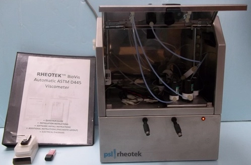 PSL RHEOTEK VISCOMETER MODULE LABELED: 1 VISCOMETER AND VISCOMETER: 2 BIOVIS PSI RHEOTEK INSTRUMENT