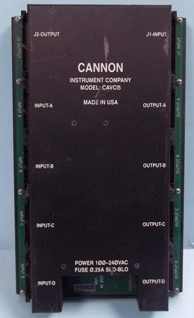 CANNON INSTRUMENT COMPANY CAV INPUT / OUTPUT MODULES MODEL: CAVCI5 POWER 100-240VAC FUSE 025A SLO-B
