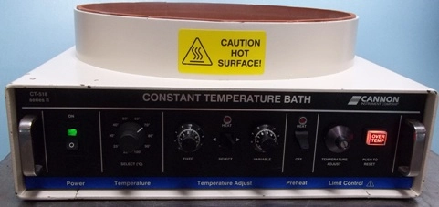 CANNON INSTRUMENT COMPANY CONSTANT TEMPERATURE BATH CT-518 SERIES II, "POWER BASE ONLY" POWER 115 V