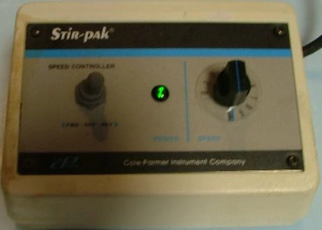 COLE-PARMER STIR-PAK PUMP CONTROLLER, E01002461, MODEL 4554-12, 90V, OUTPUT MAXIMUM 1/20 HP LOAD