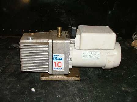 WELCH 1-0 VACUUM PUMP 8890, MODEL: 8890A, : 2821, WITH EMERSON &Acirc;&frac14; HP MOTOR