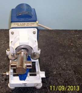 FLUID METERING INC TYPE: QG-6 FMI LAB PUMP MODEL: QG6-1 W/ PISTON DIAMETER &Acirc;&frac14;" FLOW RANGE ML/MIN 0 T