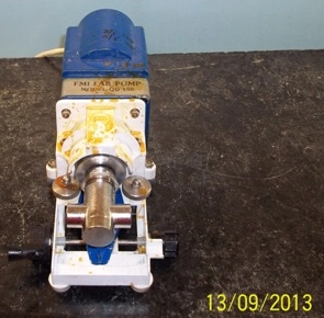 FLUID METERING INC TYPE: QG-150 LAB PUMP MODEL: QG150-0 PISTON DIAMETER 1/8" W/ NO POSTON JUST PUMP 