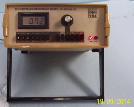 YSI CONDUCTANCE-RESISTANCE METER MODEL: 34, : H9007028, INCLUDES 135 VAC POWER ADAPTER