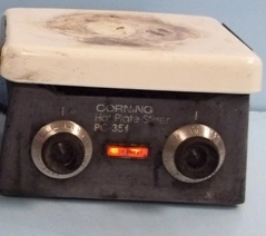 CORNING HOT PLATE STIRRER MODEL: PC-351, 120V, 50/60HZ, 615W, 7 1/2 X 6 TOP PLATE 