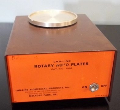 LAB-LINE ROTARY AUTO-PLATER CAT# 1580, MODEL: 1580, : 0773, 120V, 60HZ, 007A, 1 PHASE, 3 1/2" DIAM 