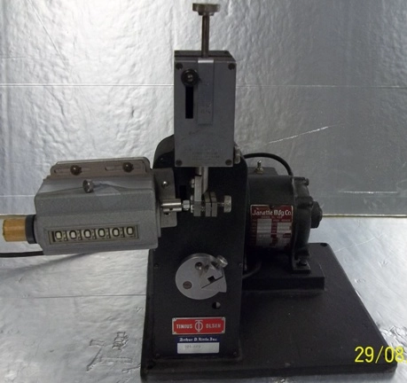 TINIUS OLSEN FOLDING ENDURANCE TESTER, M/N: 224-029, : 48821, W/JANETTE MFG CO MOTOR, TYPE: UW, IN