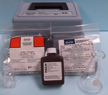 HACH SULFITE TEST KIT SO3 10200 MG/L MODEL NO: SU-5 CAT NO 1480-02 LOT NO: A7169 WITH HACH PERMA