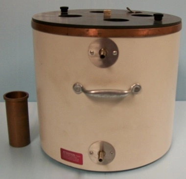 KOEHLER CLOUD AND POUR POINT CHAMBER WITH 1 ( MISSING 3) CAST BRASS TEST JAR SUPPORT IN ACCORDANCE 