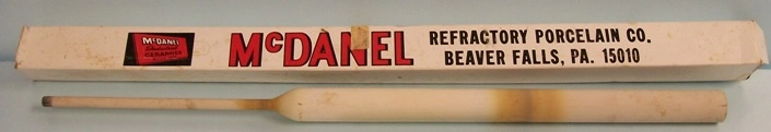 MCDANIEL REFRACTORY PORCELAIN COMPANY BEAVER FALLS PENNSYLVANIA 15010, FURNACE PYRO TUBE FOR LECO