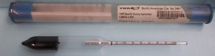 VWR SPECIFIC GRAVITY HYDROMETER FOR HEAVY LIQUIDS, 1300 TO 1240, TEMP 60 DEG/60 DEG F, NO: 11403