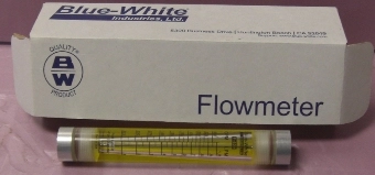 BLUE WHITE FLOW METER, M/N: F-40250LN-6, 0025 TO 025 GPM, 00125 INCR, F-400 NEW  