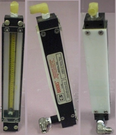 BROOKS FLOW METER, TYPE: 1355-00-A1A-ZZ, SN: 6801-37446106, BROOKS TUBE SIZE R-6-15-A 