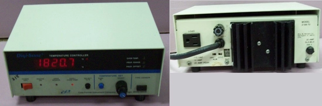 COLE PARMER DIGI-SENSE TEMPERATURE CONTROLLER, MODEL: 2168-70, AMPS 25, S10-B10 250 V, VAC 115, AMP