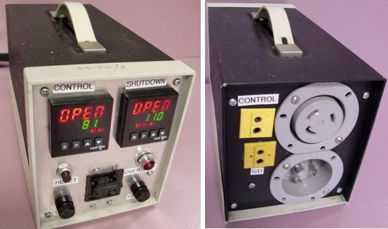 FURNACE "SHUT DOWN / CONTROL" DIGITAL TEMPERATURE CONTROLLER, WITH 2 RED LION DIGITAL CONTROLLERS U