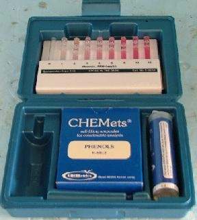 CHEMETS PHENOLS TEST KIT CAT NO C-8012, MODEL: P-12, NO K-8012 