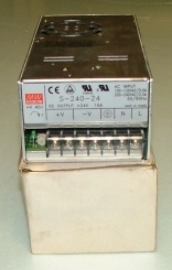 MEAN WELL (MW) CONVERTER AC INPUT DC OUTPUT, INPUT: 100-120 AC- 200-240 VAC, 50A, OUTPUT: 24VDC 10A