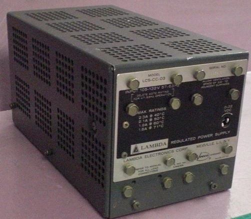 LAMBDA ELECTRONICS CORP, LAMBDA REGULATED POWER SUPPLY, MODEL: LCS-CC-03, SN: A86416, INPUT:105-132