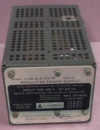 LAMBDA ELECTRONICS CORP, REGULATED POWER SUPPLY, MODEL: LXS-A-5-OV-R, SN: C51929, INPUT: 105-132V,