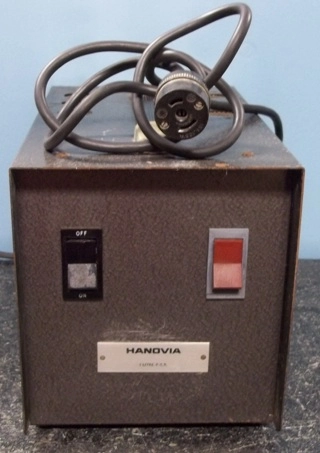 HANOVIA POWER SUPPLY FOR 1 LITER PCR CONFORMS TO BS 3456 VOLTS: 110 FREQUENCY 60 HZ WATTS 125W :