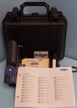 DRAGER HARD SIDE ACCURO PUMP KIT PART NO 4056443, IN HARD SIDE CARRYING CASE WITH INSTRUCTIONS