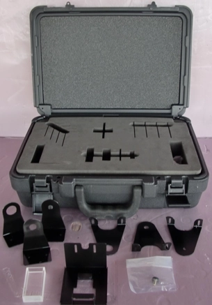 MICROSCOPE TRANSMISSION KIT, C17-800, 6 L-SHAPED BLACK METAL PIECES, 1 RECTANGLE-SHAPED GLASS BOX (2