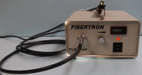 FIBERTRON FLS-300, MODEL: FLS-300, FIBER OPTICS LIGHT SOURCE WITH FIBER OPTICS LIGHT CABLE BREAKER: