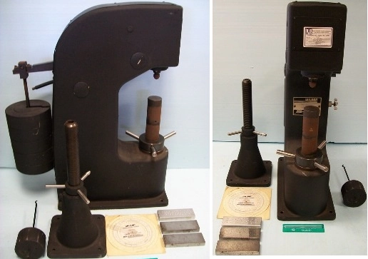 ACCO WILSON INSTRUMENT, WILSON HARDNESS TESTER MODEL J BRINELL, NO 75104, 31-6100D, WITH WILSON HAR