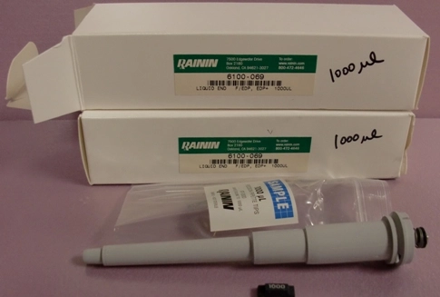 RAININ LIQUID END F/EDP, EDP + 1000 MICRO LITER PIPETTE PART NUMBER 6100-069 NEW