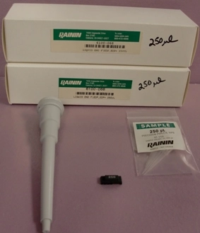 RAININ LIQUID END F/EDP, EDP + 250 MICRO LITER PIPETTE PART NUMBER 6100-068 NEW