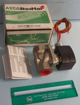 ASCO VALVE RED HAT II SOLENOID VALVE, SOLENOID CAT NO EF8003G9, WATTS: 251, PIPE: &frac34;" DRY AIR PSI: 