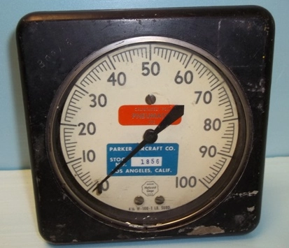 ACCO HELICOID GAGE USA, CALIBRATED PNUEMATIC USE, 4 1/2" W-100- 1 LB SUBU 0-100, "