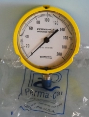 PERMA-CAL PROCESS GAUGE PSI DIVISIONS 0-200 4" DIAL PLASTIC HOUSING(NEW)