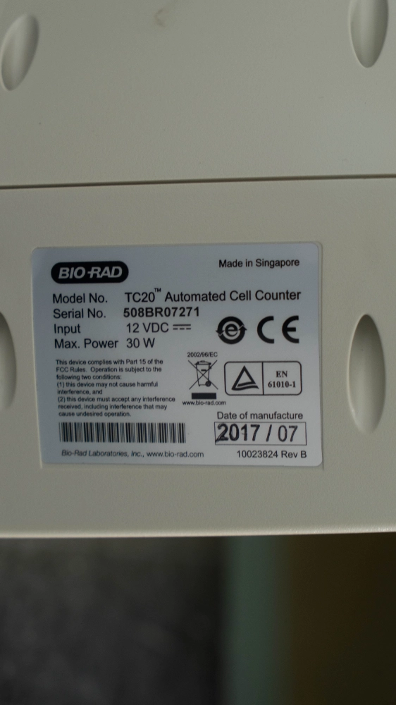 BioRad TC20 Automated Cell Counter