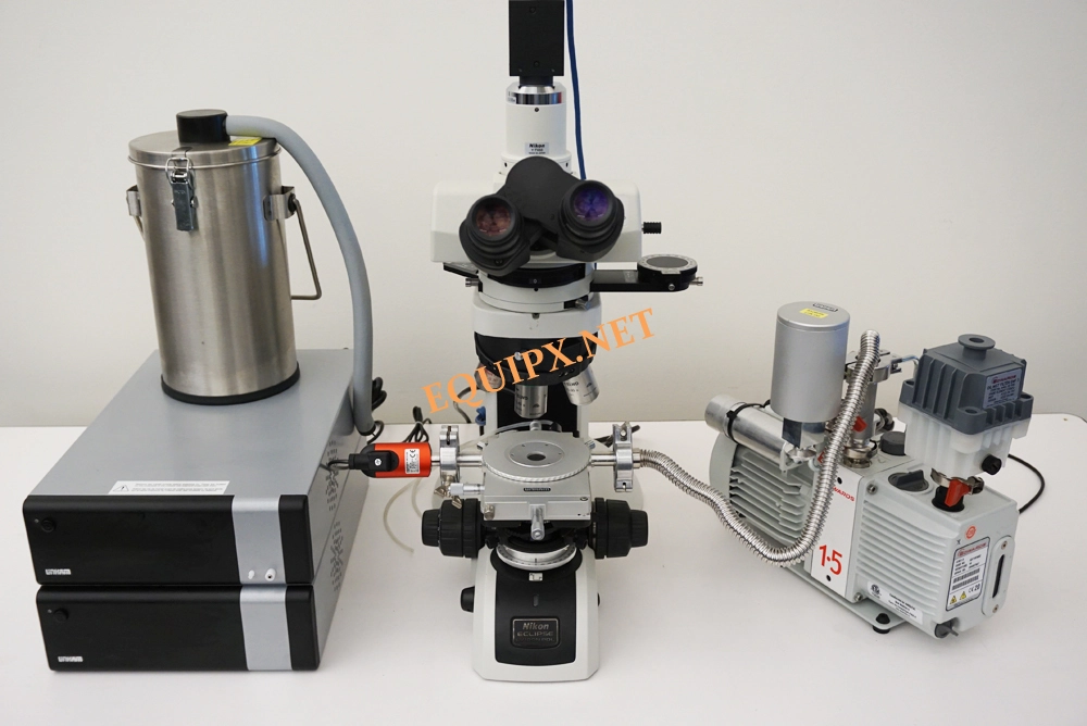 Nikon LV100N POL Polarizing microscope with Linkam FDCS196 Freeze drying vacuum stage and FLIR 3mp camera (4488)