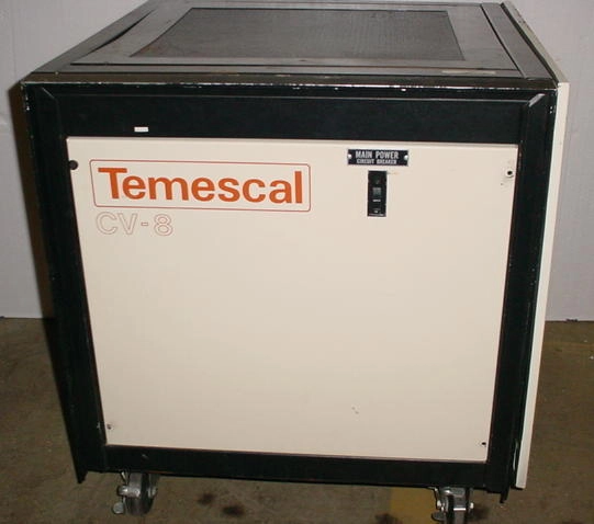 Temescal CV-8 e-beam supplies,&nbsp; lot of two, and one controller, as-is, with tank and HV cables, no control cables. 208/60/3