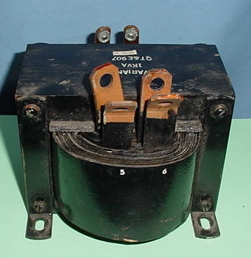 Varian 1 kva filament transformer, 208 x 2.5/5/10 volts. 24#