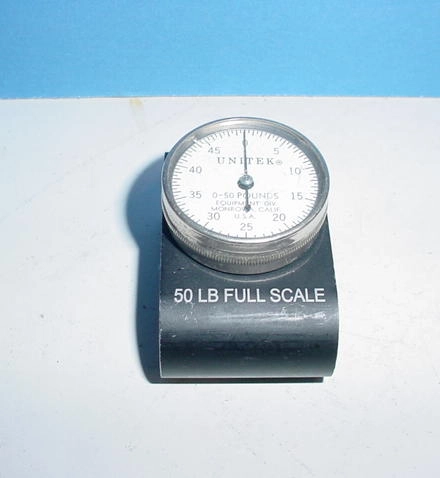 Unitek Miyachi electrode force gauge:&nbsp; FG50, 50 pounds