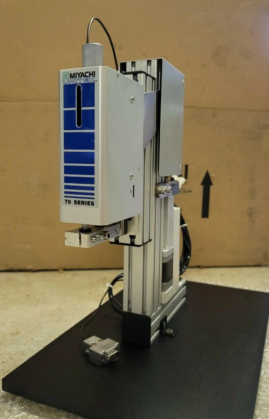 Miyachi 71 precision servo motor head 2-240-02 with control and foot pedal 1 to 8#. mfg 2008New Surplus Open Box