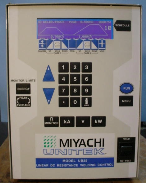 Miyachi UB25 linear welding power supply With voltage feedback 5 to 1000 amp output 115 volts. Coming Soon