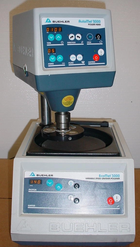 Buehler Ecomet 3000 49-1760-160 8 inch polisher with Automet2000 power head. 50 to 500 rpm. 1.5" specimen holder. Magnetic platen. 85 to 265 volts, 50/60 universal input&nbsp;Newly Arrived