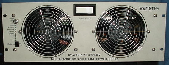 Varian Multi-Range 12 KW DC sputtering power supply. Gen 2.6. Type VPW2870U6, s/n UG105F5, Part # TFS#&nbsp; 460/480/50/60/3. 20 amps.63#