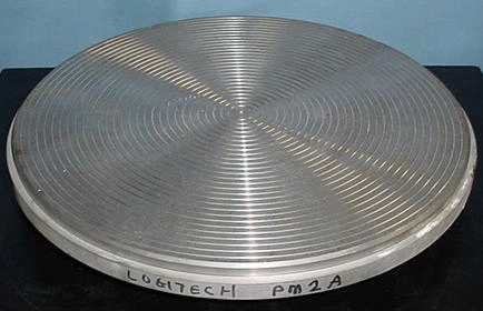 Logitech PM2A 30 cm lapping plate, solder or lead surface, annular grooves, P02/69/L30 or P02/69/S30 series.