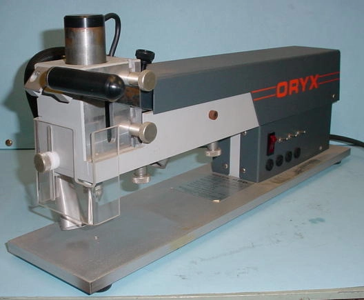 Oryx PC drill, 9" throat, 18,000 rpm, with built in light and vacuum.115 volts Greenwood Electronics, UK