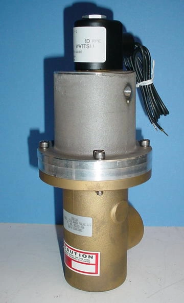 Varian 1252 1-5/8" brass right angle valve, solder, air op.&nbsp; NEW