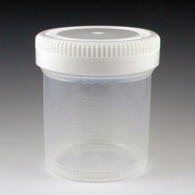 Globe Scientific Container: Tite-Rite, Wide Mouth 90mL (3oz) PP 53mm Opening Graduated Case/300 6525