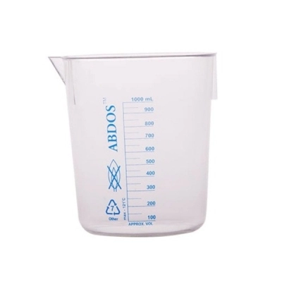 Foxx Life Sciences Abdos Printed Beakers Without Handle, TPX Polymethyl (PMP) 1000ml, 4/CS P50705